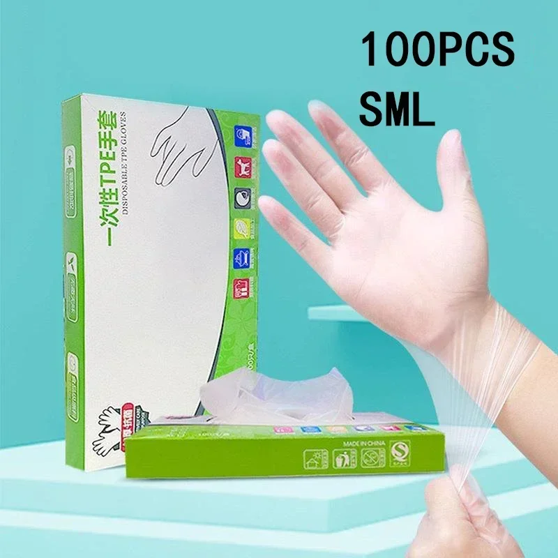 Latex Disposable Glove - 100/200Pcs Food Grade Disposable Gloves Portable