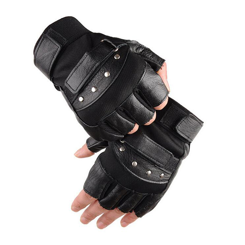 Men's Half Finger Leather Fitn - Workout Glove Gym ulasan dan harga