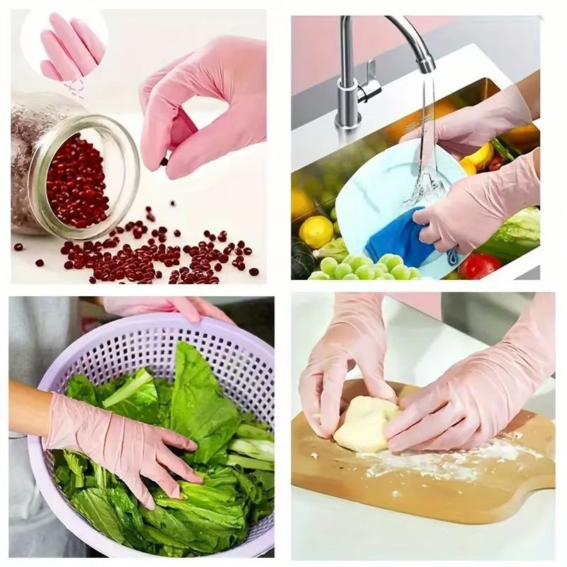 20/50/100/200 Pink Disposable  - Rubber Glove Cleaning ulasan dan harga