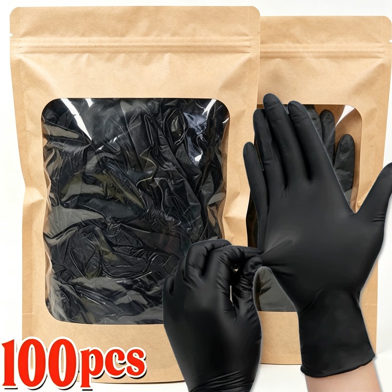 1/100pcs Disposable Black Glov - Latex Disposable Glove ulasan dan harga