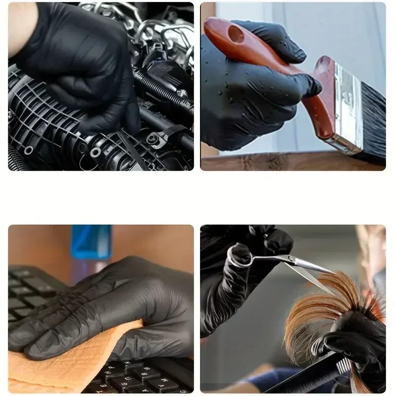 1/100pcs Disposable Black Glov - Latex Disposable Glove ulasan dan harga